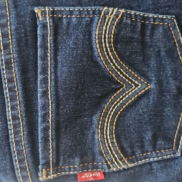 Levi's Girl's Size 7 Dark Blue Skinny Jeans - Picture 3 of 12
